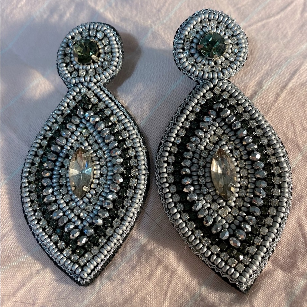 Beaded and crystal earrings!